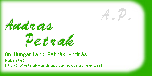 andras petrak business card